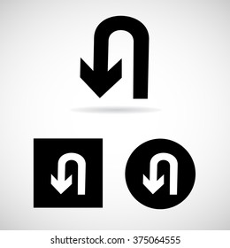 U-Turn Roadsign - road sign with turn symbol isolated Vector EPS10, Great for any use.