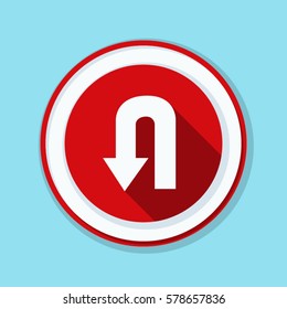 U-Turn roadsign sign illustration