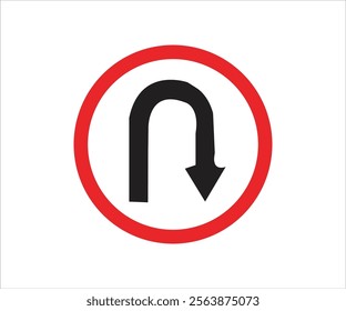 U-Turn Sign png and jpg illustration