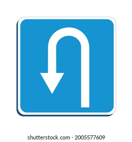 U-turn sign vector image - traffic sign