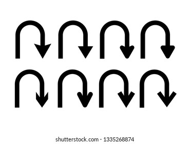 U-turn symbol icon vector.