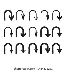 U-turn symbol icon vector. Illustration.