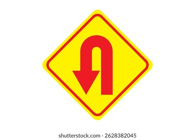 U-turn symbol and traffic sign vector illustration