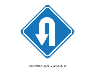 U-turn symbol and traffic sign vector illustration