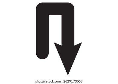 U-turn symbol and traffic sign vector illustration eps 10