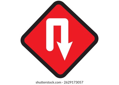 U-turn symbol and traffic sign vector illustration eps 10