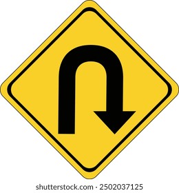 UTurn Traffic Road Sign Isolate On White Background 