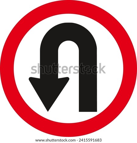 u-turn ,Traffic Sign , Vector, symbol, transport icon