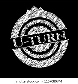 U-turn written on a chalkboard