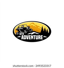 UTV Adventure Dirt Desert Extreme Vehicle Logo Team Club Racing Template Vector 