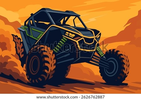 utv extreme dirty illustration flat pastel color vector art