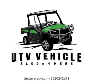 Vector de diseño de granja verde UTV	