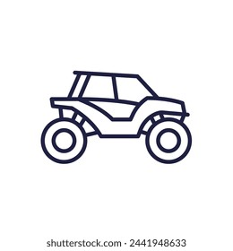 UTV line icon, offroad vehicle or atv vector