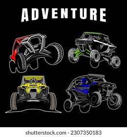 UTV offroading social club logo design vector