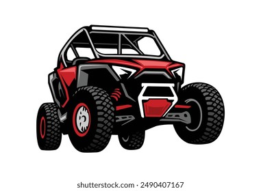 UTV vector illustration, sticker, with white background