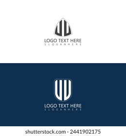 UU 2 style text initial monogram logo with creative style design.