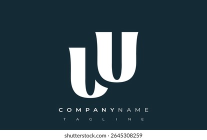 UU Creative Abstract Typography Logo Design (Projeto de logotipo de tipografia abstrata criativa da UU). Logotipo elegante que combina tipografia arrojada e formas criativas, ideal para soluções de marca e identidade.