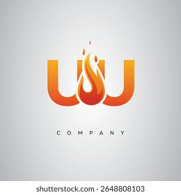 UU Creative Fire Letter Logo Design