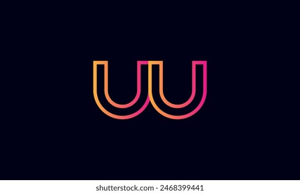 UU Creative And Modern UU Logo. Initial Letter UU Logo Design on Black Background.