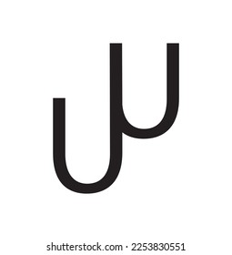 UU cursive letter initial logo design, vector template