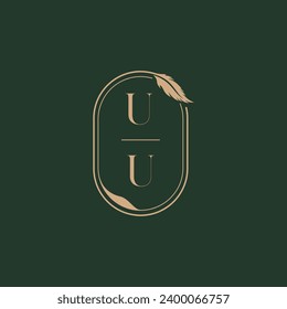 UU feather concept wedding monogram logo design ideas as inspiration