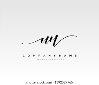 UU handwriting initial  logo vector