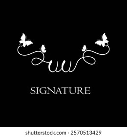 UU Handwritten initial letter, UU simple signature vector logo with butterfly shape variation, beauty, photography letter logo design. U U