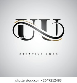 Logotipo do Monograma Infinito UU - Elegante Design moderno da marca da letra com loop de luxo e símbolo de marca elegante
