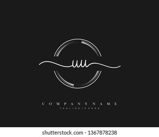 UU initial handwriting logo template vector