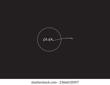 UU  initial letter handwriting logo design and minimalist logo