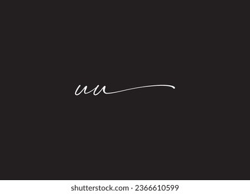 UU  initial letter handwriting logo design and minimalist logo