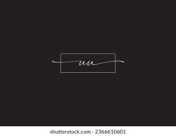 UU  initial letter handwriting logo design and minimalist logo