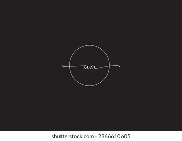 UU  initial letter handwriting logo design and minimalist logo