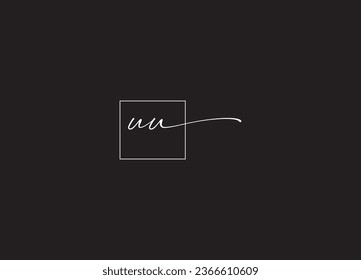 UU  initial letter handwriting logo design and minimalist logo