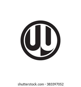 UU initial letters circle monogram logo