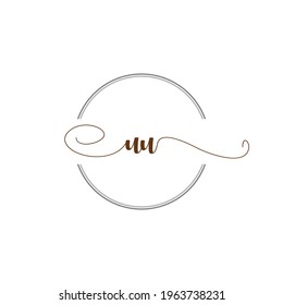 UU Initial Logo Handwriting template letter illustration