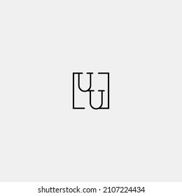 UU initial logo in line concept in high quality professional design that will be best for companies