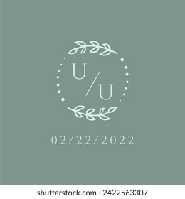 UU initial modern monogram wedding with creative circle line