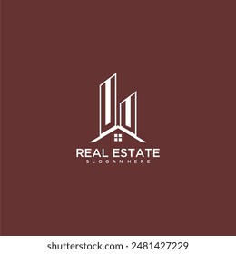 UU initial monogram building and roof logo for real estate