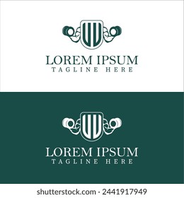 UU initial monogram for fitnes or gym logo with creative style design.	
