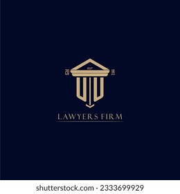 UU initial monogram lawfirm logo with pillar design