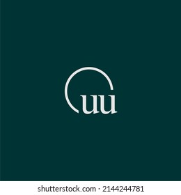 UU initial monogram logo with circle style design