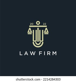 UU initial monogram logo for lawfirm with scale vector design