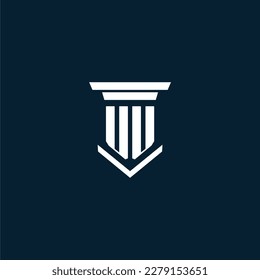 UU initial monogram logo lawfirm with pillar design