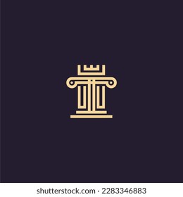 UU initial monogram logo for lawfirm with pillar  crown image design