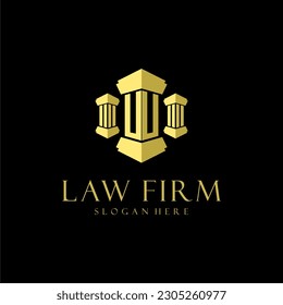 UU initial monogram logo for lawfirm with pillar design