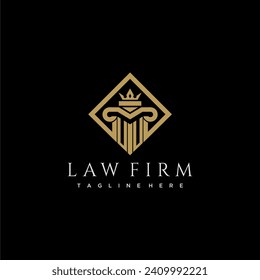 UU initial monogram logo for lawfirm with pillar in creative square design