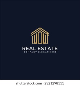 UU initial monogram logo for real estate design