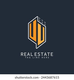 UU initial monogram logo for real estate creative design.