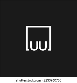 UU initial monogram logo with square style design